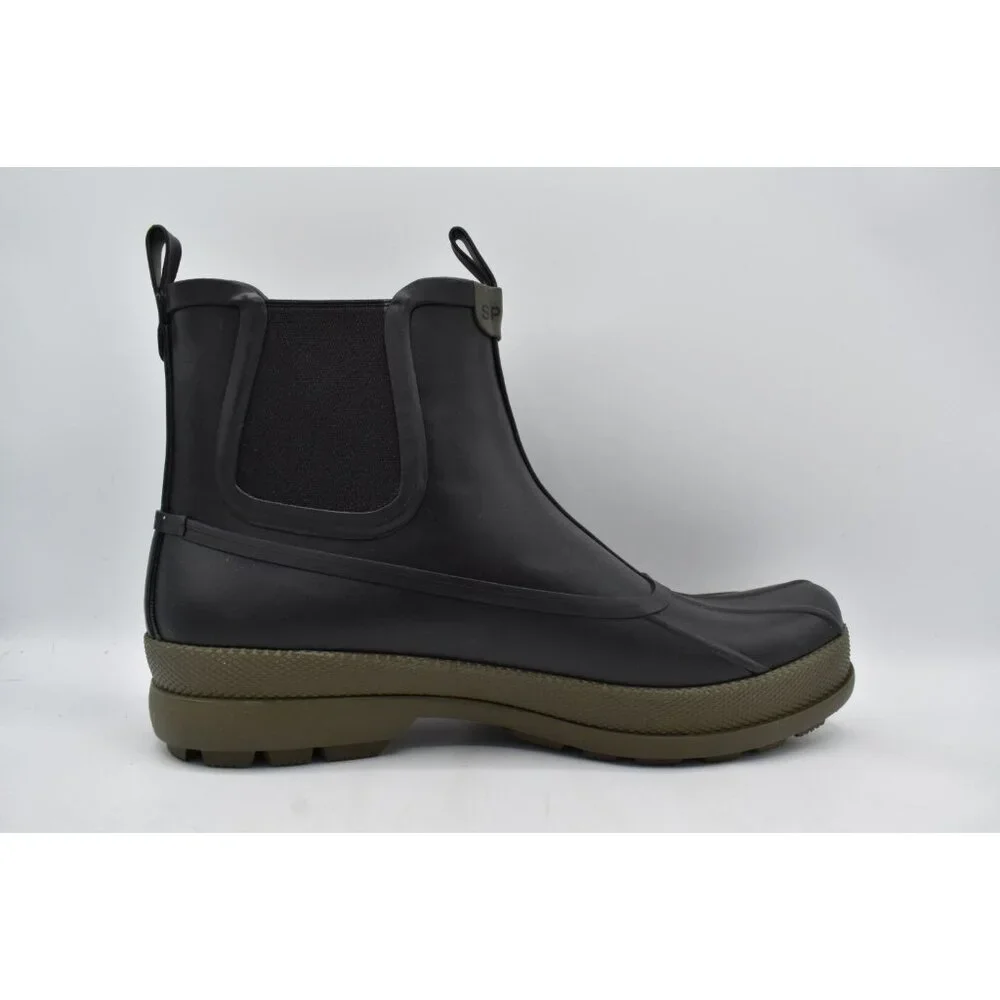 Sperry Mens Size 10 Cold Bay Black Waterproof Chelsea Rain Boots Shoes